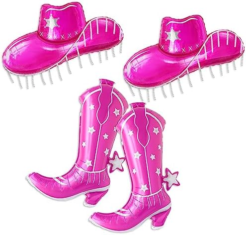 Cowgirl Hat and Boots Foil Balloons for Women