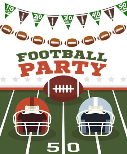 Football Party Banner Hanging Garland Decorations 4Pcs