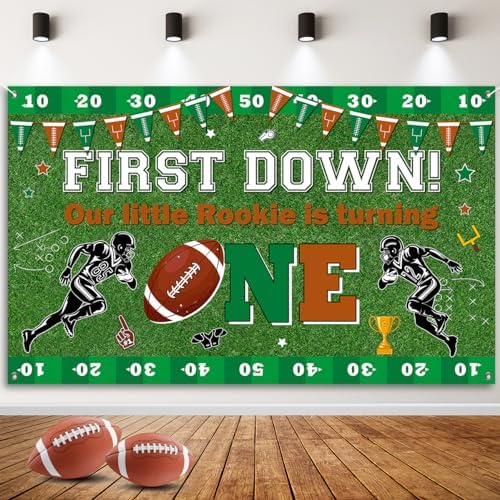 Football 1st Birthday Banner for Boys 5x3ft