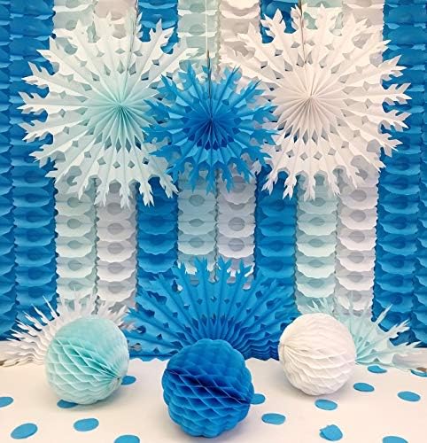 5-Piece Tissue Snowflakes Stormy Sky Set
