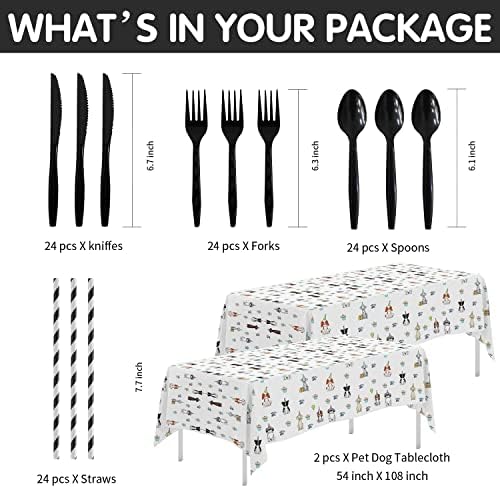 Xigejob Puppy Dog Party Supplies Set for 24 Guests
