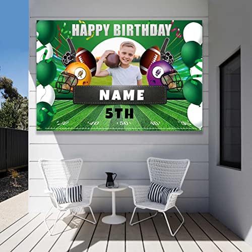 Custom Football Birthday Backdrop Banner 4x6ft