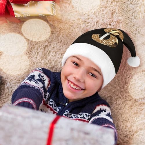 Santa Hat with Gold Dollar Sign Christmas Headwear