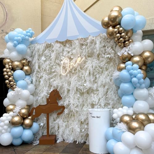 Blue and Gold Balloons 50pcs Party Decor Set