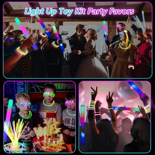 148 Piece Glow in the Dark Party Kit with LED Accessories