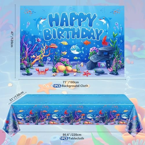 Dvaorc 206 Pack Under the Sea Party Supplies Set