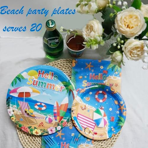 Decodinli 20 Piece Beach Party Tableware Set