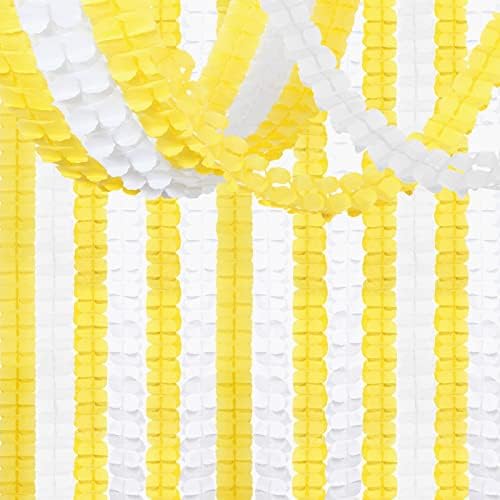 White Yellow Party Streamers Garland 157 Ft Four Leaf Clover Hanging Banner