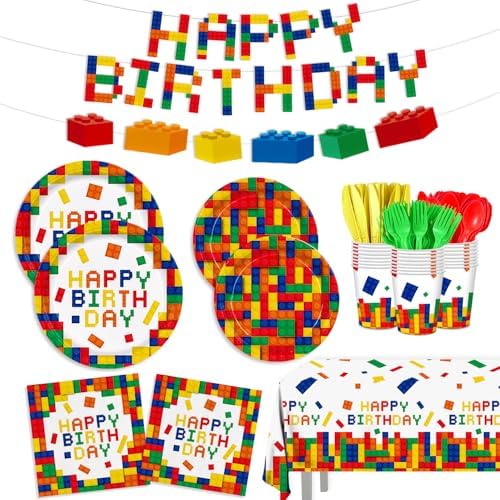 170pcs Colorful Building Block Party Supplies Set