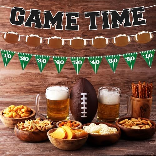 Game Time Football Banner for Party Decorations