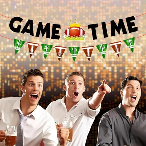 Game Time Football Banner for Fireplace Mantle