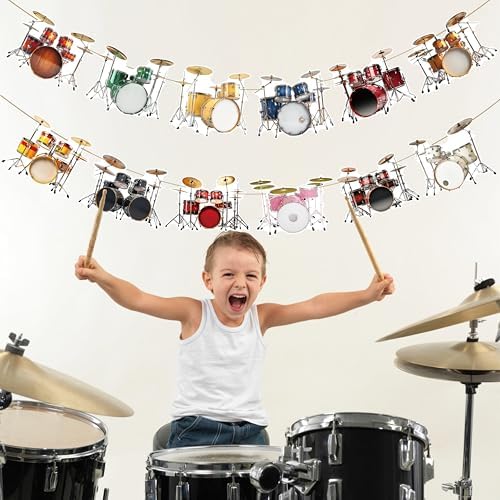 2pcs Drum Banners for Birthday Party Decorations