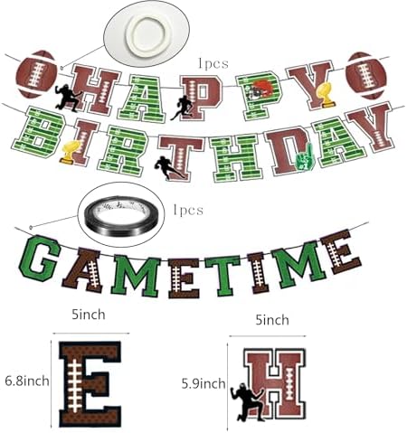 Football Happy Birthday Banner Party Decorations