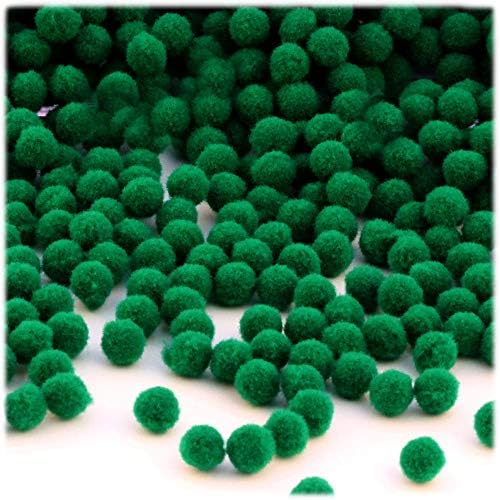 The Crafts Outlet 5000 Piece Multi Purpose Pom Poms Emerald Green 7mm Acrylic