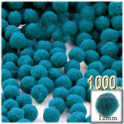 The Crafts Outlet 1000 Piece Multi Purpose Pom Poms Sun Yellow Acrylic 12mm