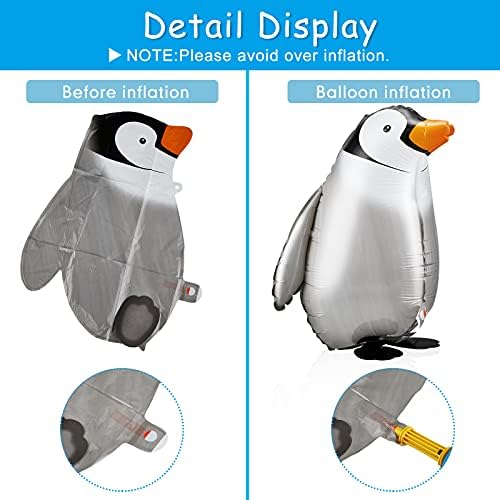 6 Piece Walking Penguin Foil Balloons for Party Decorations