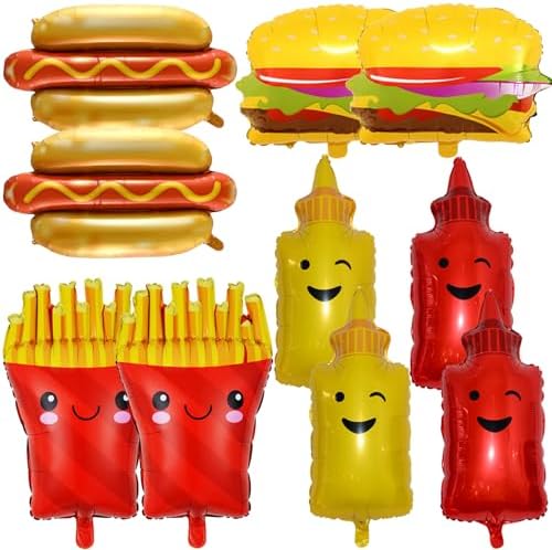 10Pcs Food Themed BBQ Balloons Party Decorations