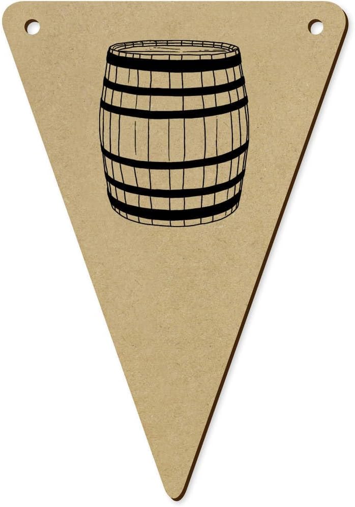 Azeeda 5 x 140mm Barrel Wooden Bunting Flags