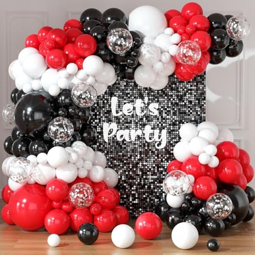 Red Black White Balloon Arch Kit 164pcs