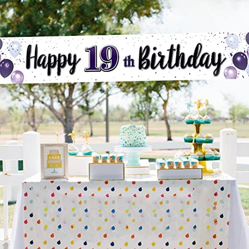 19th Birthday Balloon Banner Decoration