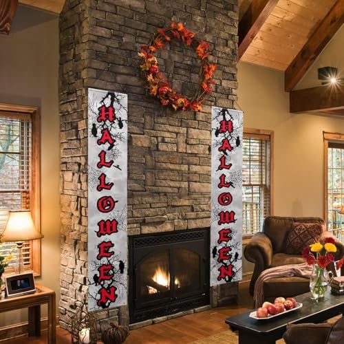 ZOUTAIRONG Halloween Black Crow Banner Decor