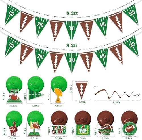 Football Party Decor Set 2 Banners 9 Swirls