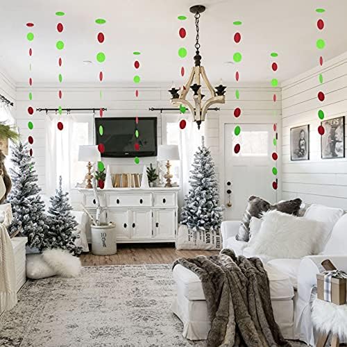 Red Green Christmas Streamers Decorations 16m Set