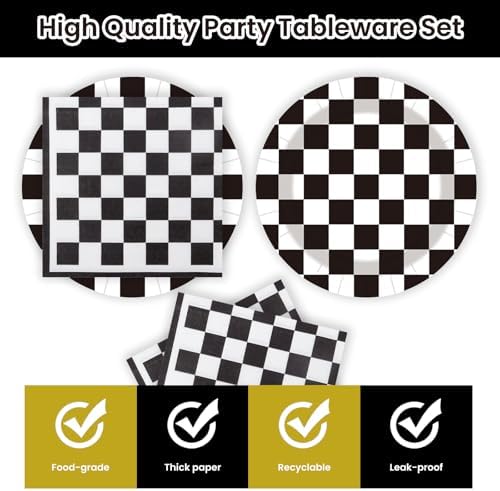 40Pcs Race Car Party Supplies Plates and Napkins