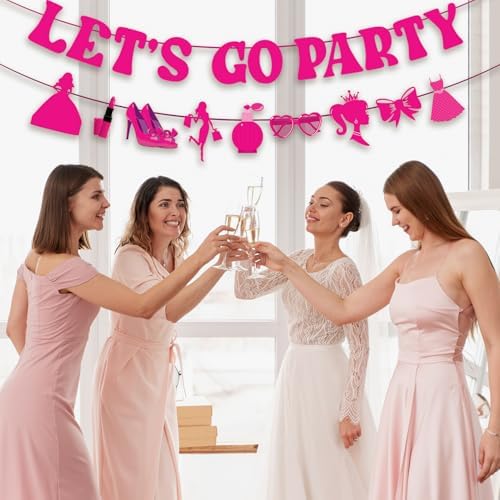 Generic Lets Go Party Hot Pink Banner - 10 Ft