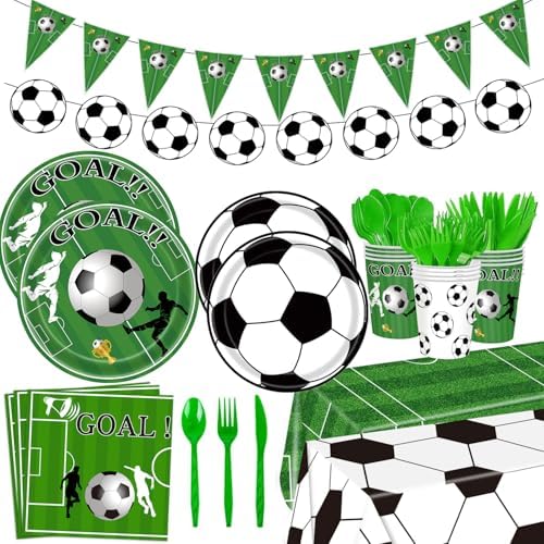 172pcs Soccer Themed Party Set for 24 Guests