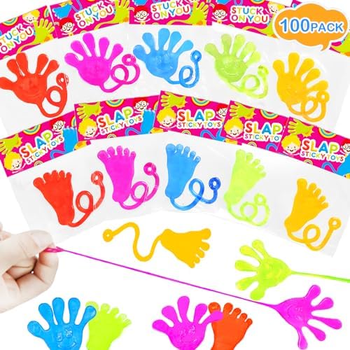 100 pcs Sticky Hands Feet Party Favors for Kids