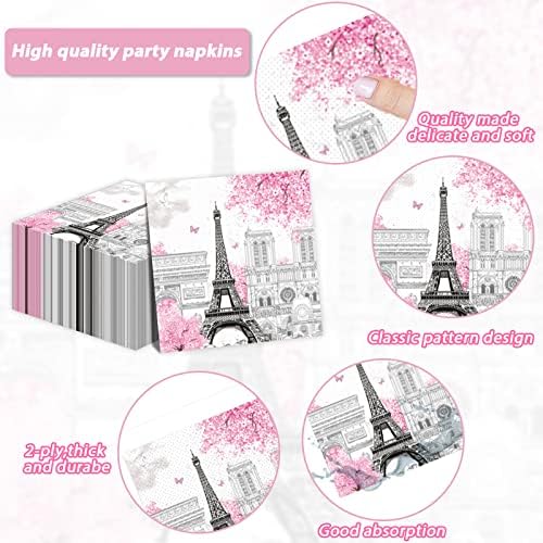 ZOIIWA 98 Pcs Paris Eiffel Tower Party Decor Set