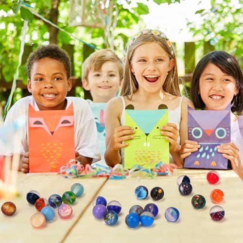 Pllieay 30PCS Galaxy Bouncy Balls Space Party Favors for Kids