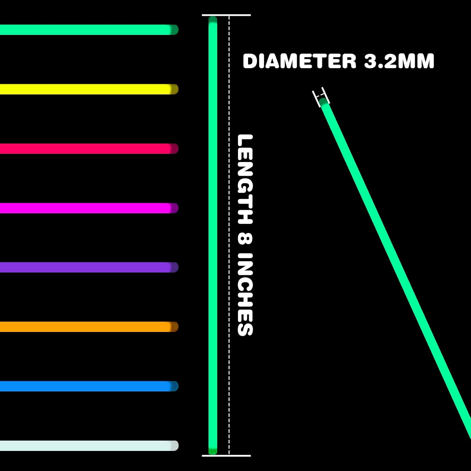 YixangDD 500 PCS Ultra Bright Glow Sticks Party Pack
