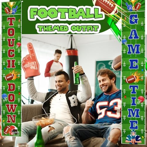 Ctosree Football Backdrop Banner Decor 4pcs Party Supplies