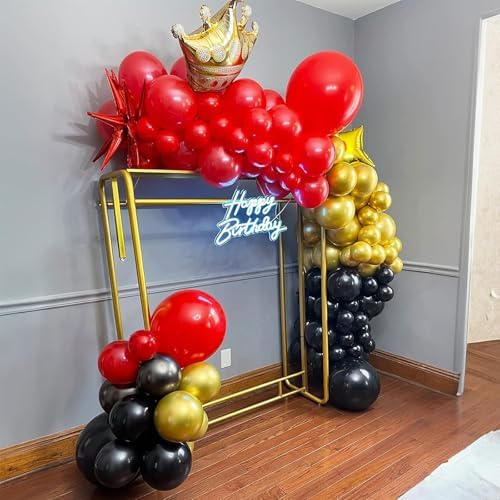 Red Black and Gold Balloons 60 Pack 12 Inches