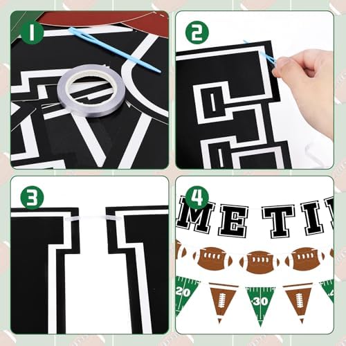 Adecortalk 3 Pcs Football Party Banner Set