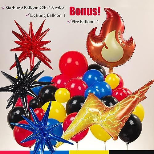 Red Yellow Blue Black Balloon Garland Kit 130pcs