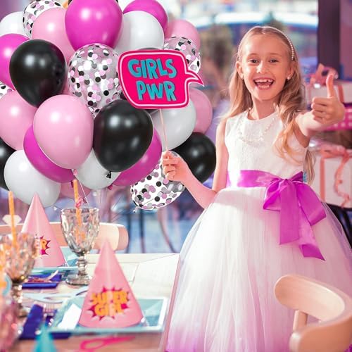 12inch Pink Rose Red White Black Balloons and Confetti Wedding Kit