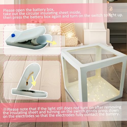 Ledio Clear Balloon Boxes with LED Lights and Letters