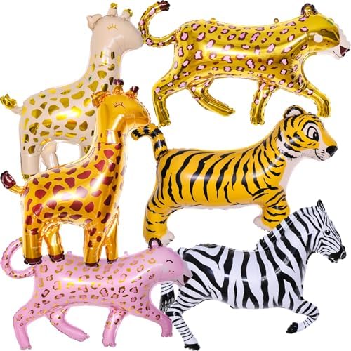 6 Pieces Giant Safari Animal Foil Balloons