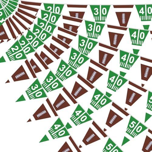 100FT Football Banner with Triangle Flags for Party Decorations