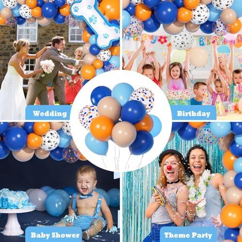 121Pcs Blue Birthday Balloon Garland Kit for Kids Parties