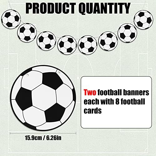 CABAX Soccer Party Decorations 2 Sets Football Banners Cards