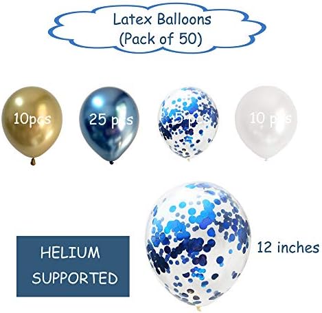 Chrome Metallic Blue Gold Balloons 50PCS Party Decor