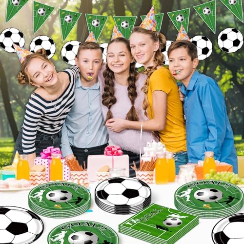 172pcs Soccer Themed Party Set for 24 Guests