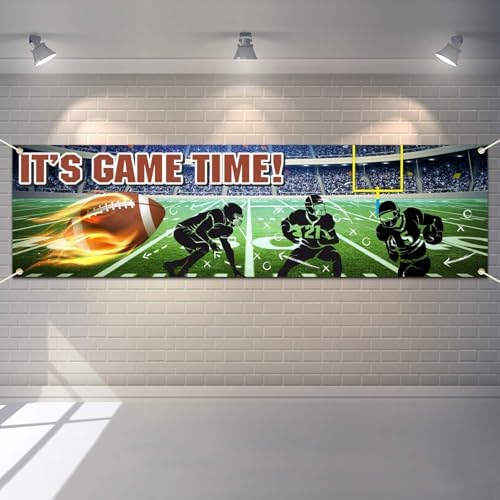 Football Party Banner for Birthday and Baby Shower Decoration