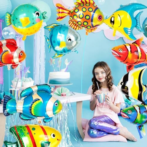 Fish Balloons Decoration 10PCS for Kids Birthday