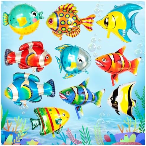 Fish Balloons Decoration 10PCS for Kids Birthday