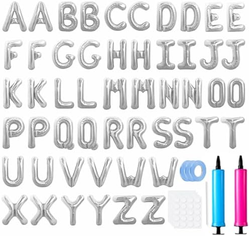 LIOZEOKUN 16 Inch Letter Balloons A-Z 2 Set Custom Phrase